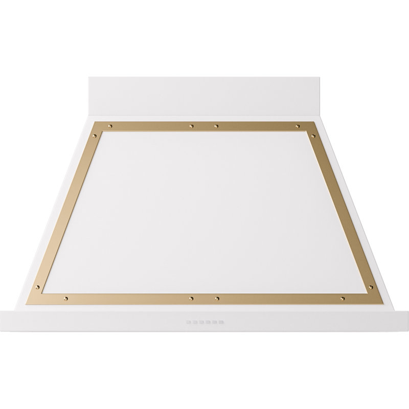ILVE Nostalgie II Noblesse 40 in Range Hood, White/Brass