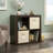 Sauder Stow-Away 4-Cube Organizer With Fabric Bins, Smoked Oak Finish, Versatile Storage Solution For Home Or Office