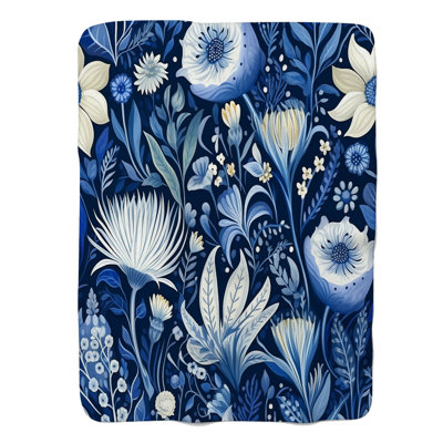 Blue Blooms - 1 pièce Sherpa Premium