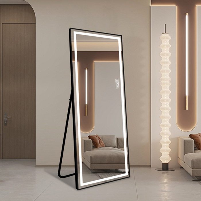 Latitude Run® Chardey Metal Flat LED Mirror & Reviews | Wayfair