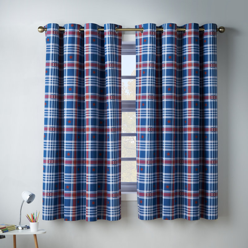 Cotton Blend Semi Sheer Curtain Panel Pair
