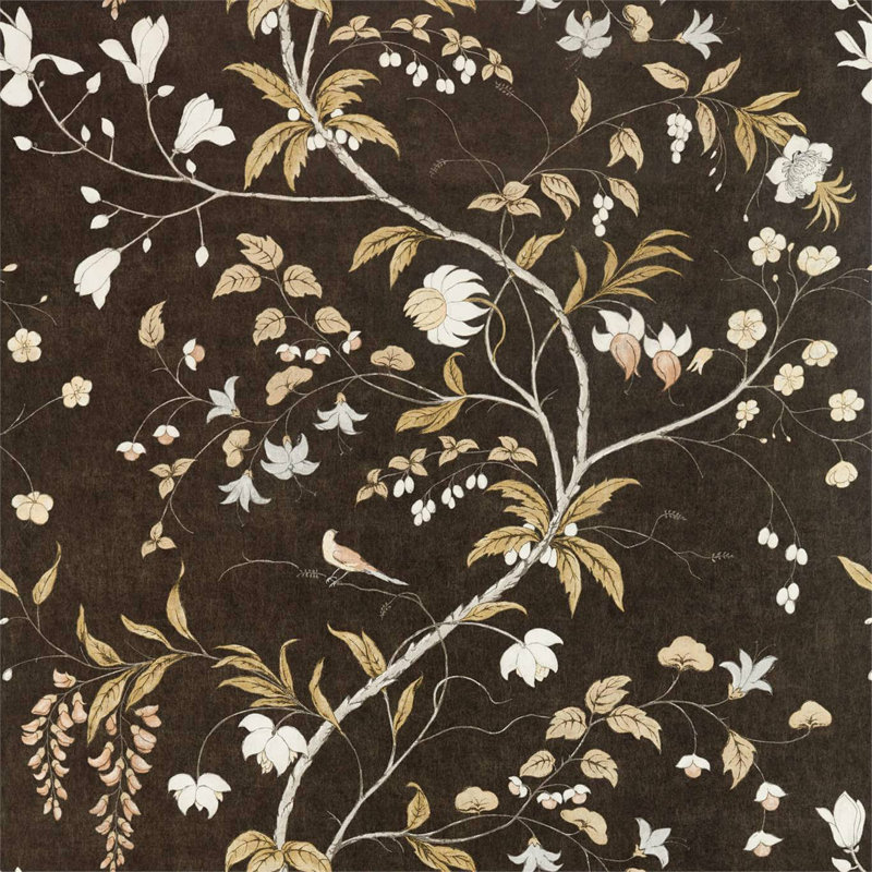 Chambalon Trail Wallpaper, Antique gold/Vine Black