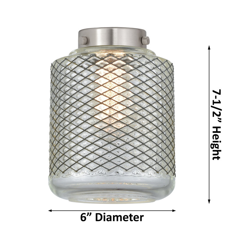 Iyana Glass Flush Mount, Satin Gold, 6 Watt Vinage LED Bulb