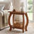 Narrow Side Table, 2-Tier Solid Wood End Table with Storage Shelf,(2,Brown)
