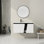 Meuble-lavabo de salle de bain avec lavabo en céramique et porte à fermeture en douceur. Fixé au mur. Apparence moderne. Rangement spacieux. Contreplaqué de qualité. Lavabo flottant 40 po blanc et noir Option. Porte pour une utilisation silencieuse. Contemporain