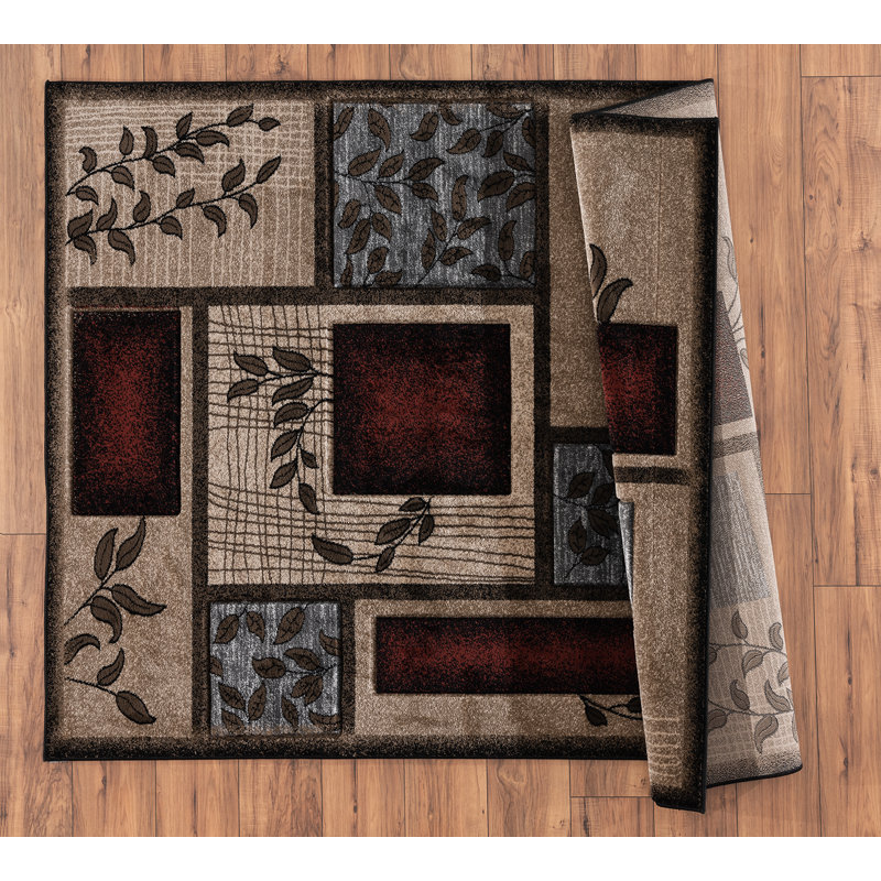 Tapis beige / rouge Zader, Rectangle 9 pi 6 po x 13 pi 10 po