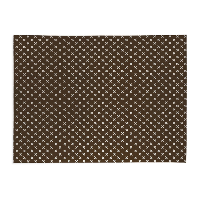 Tapis de cuisine à profil bas Criss Cross, Rectangle 5 pi x 7 pi, Brun moka