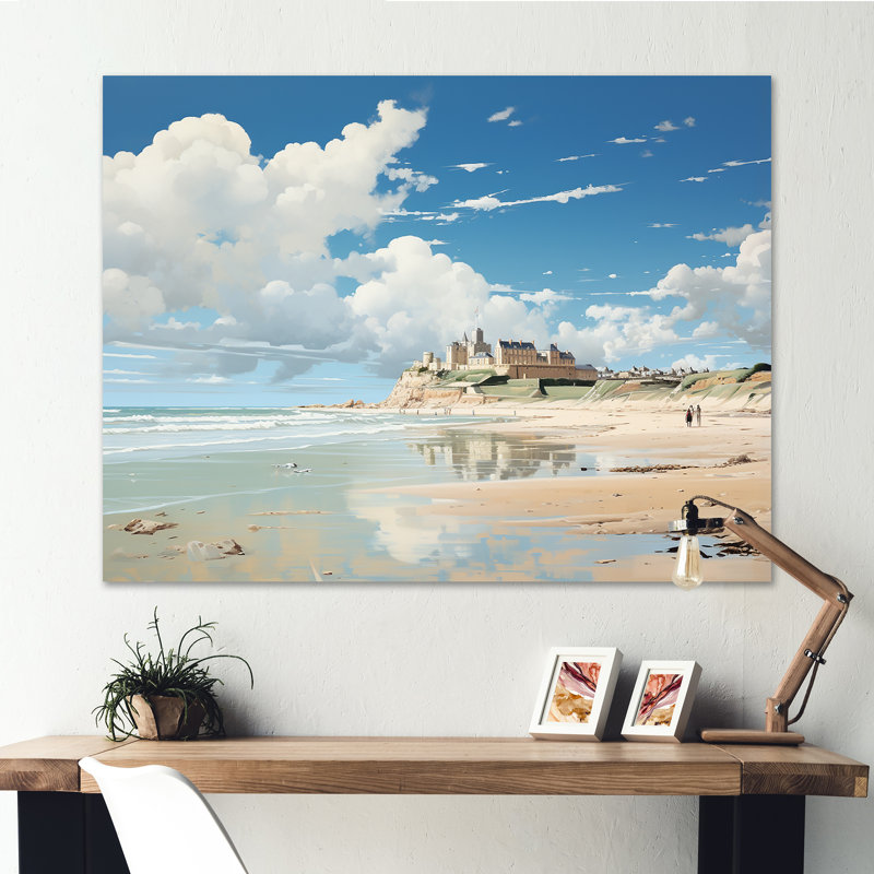 «Normandy Beach In France II», reproduction sur toile, Toile tendue, H 24 po x l 32 po x P 1 po