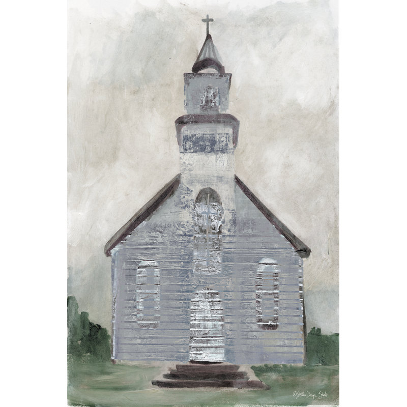 «Church 1» encadrée par Stellar Design Studio, peinture, Toile encadrée noire, Non, H 18 po x l 12 po