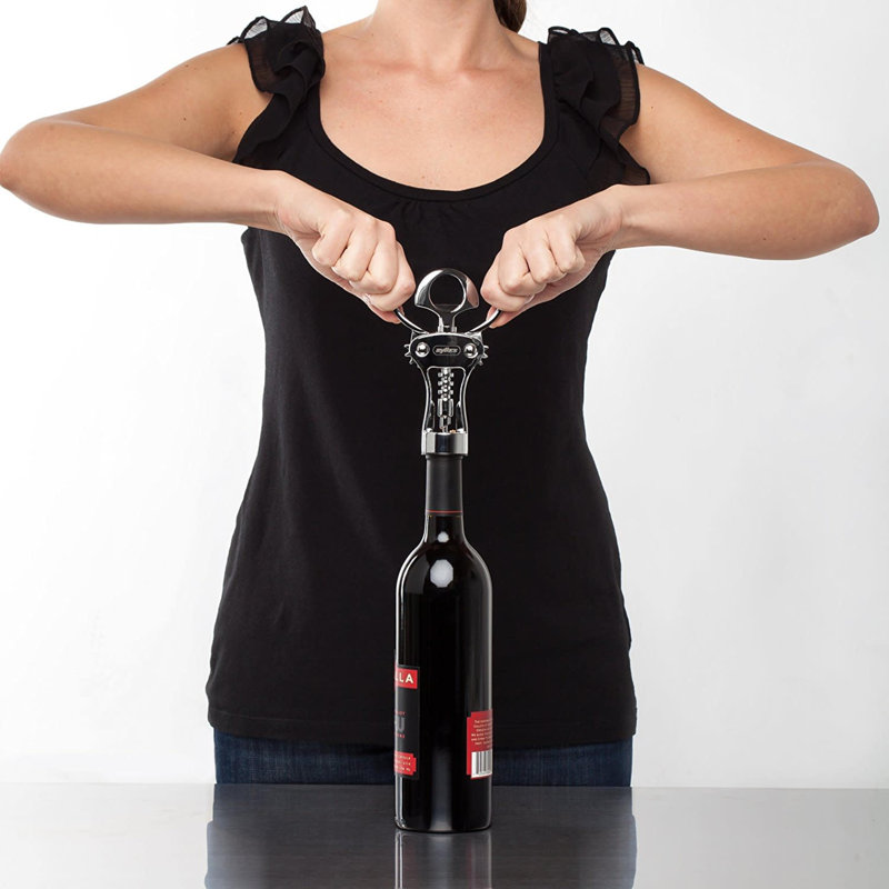 Zyliss Easy Corkscrew Wine Bottle Opener, Coated Steel, 7.48" H x 2.56" W x 1.5" D