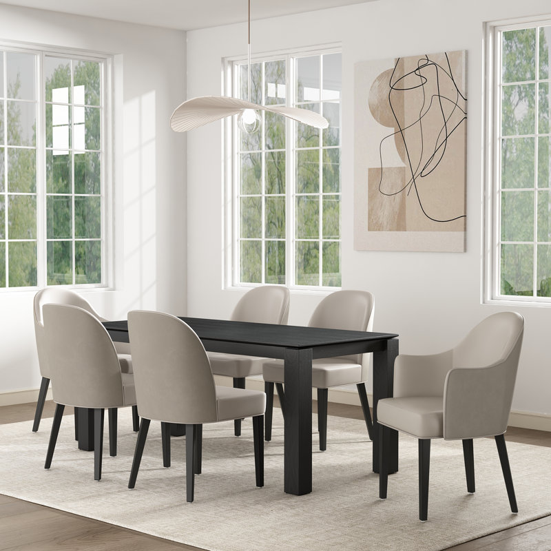 Ensemble de chaises de salle à manger en bois de hêtre Hillman, Gris clair