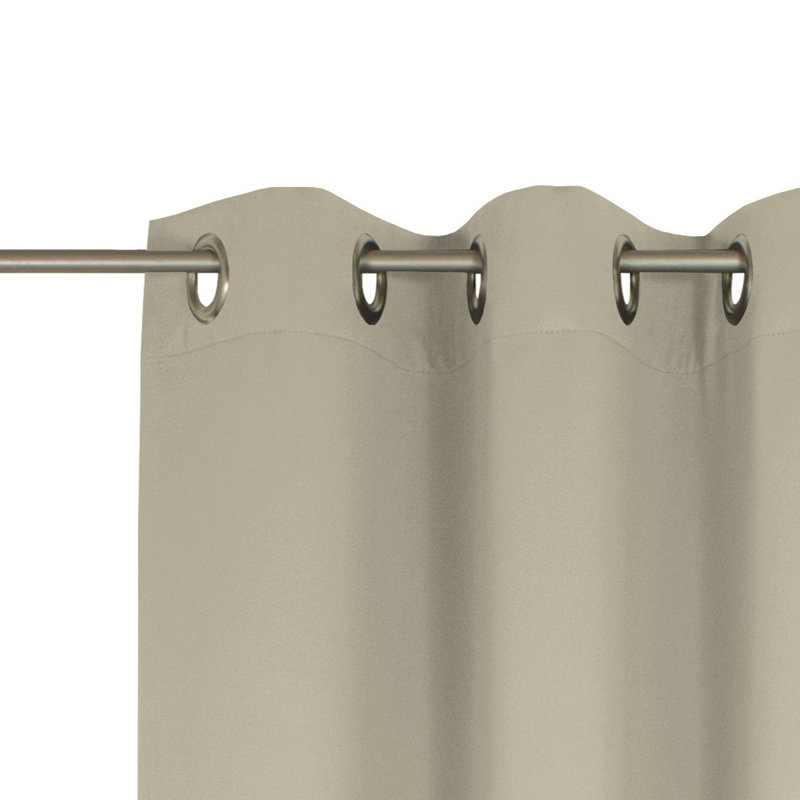 Newbury 67% Polyester And 33% Cotton Room Darkening Single Curtain Panel, 130cm Width x 375cm Drop, Taupe