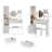 Fashion Vanity Desk,Full Body Mirror Cabinet,Round Mirror LED Vanity Table,Cushioned Stool,Large Desktop, Multi-layer High Capacity Storage-1038595334
