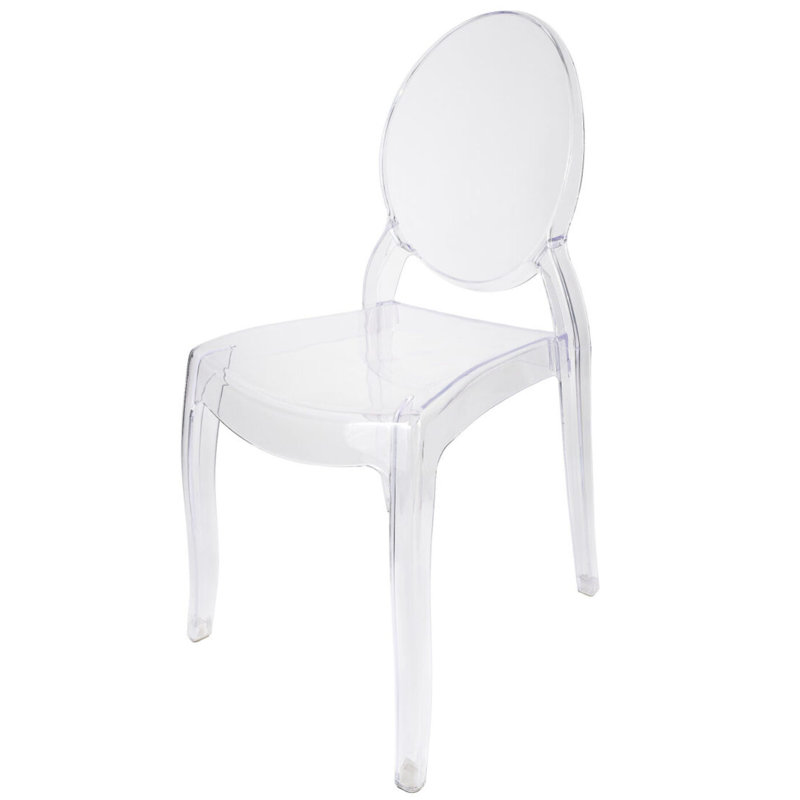 Ensemble de 3 chaises sans accoudoirs en résine Sophia Chivari, Clair