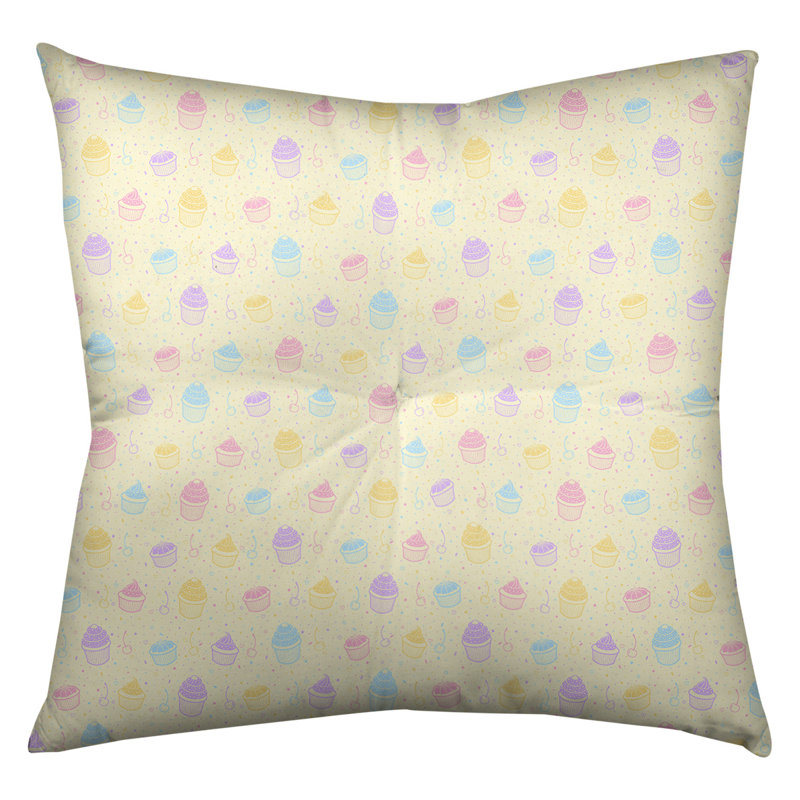 Coussin de sol Katelyn Elizabeth, 30 po x 30 po, Jaune / Rose