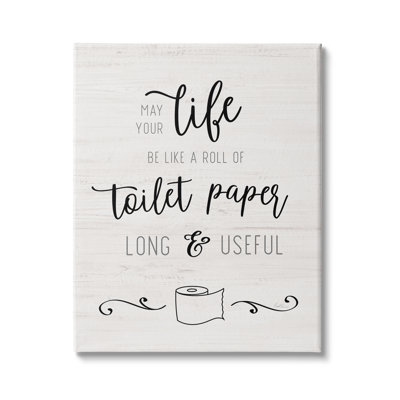 «Life Like», rouleau de papier toilette, phrase longue et utile, surdimensionné, rustique, encadrée, estampe numérique de Natalie Carpentieri