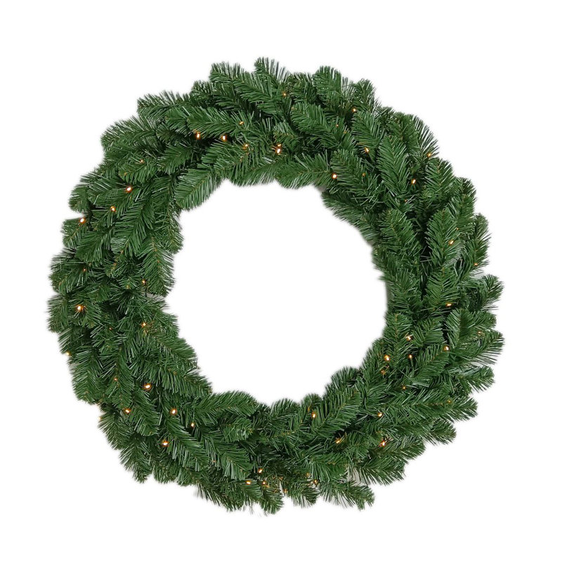 EVERGREEN - Wreath with 100 8 Function Lights, 91.5cm x 91.5cm