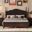 Full Size Retro Style Wooden Bed With Dark Walnut Finish And Slat Support Frame Classic