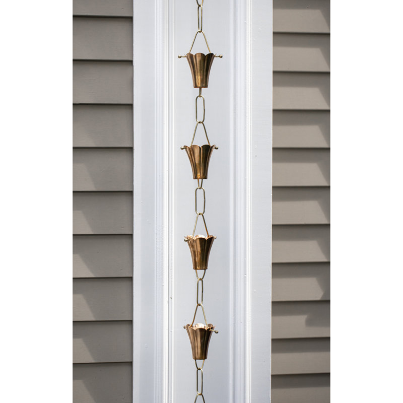 Hentschel Copper Plants & Flowers Rain Chain