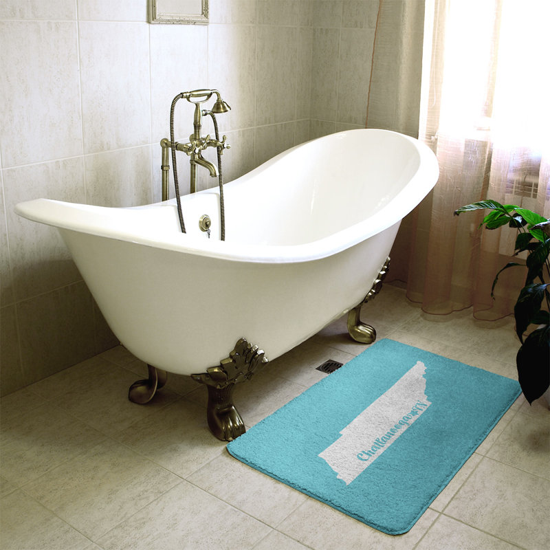 Tapis pour salle de bain en microfibre rectangulaire antidérapant antidérapant, L 21 po x L 34 po, Sarcelle