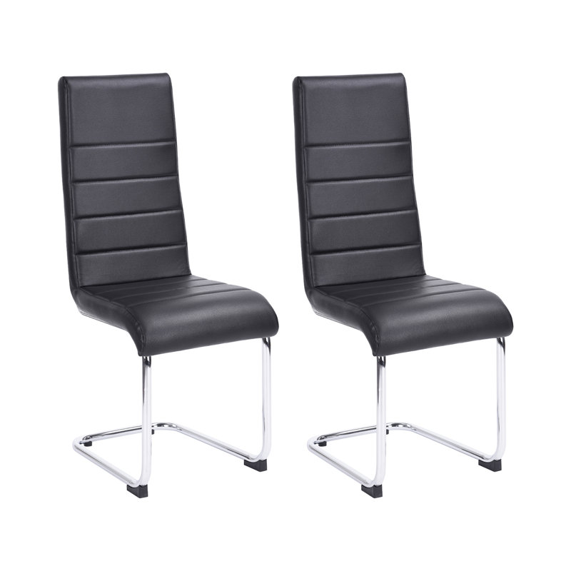 Quintana 49cm H Upholstered Cantilever Chair, Black