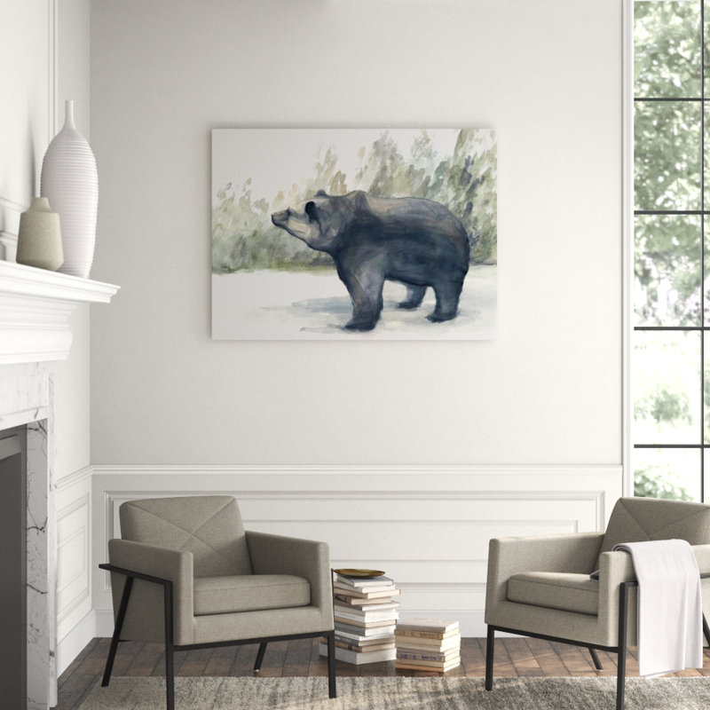 Black Bear Forest II Painting by D’Alessandro Léon, 40" H x 54" W, Outdoor