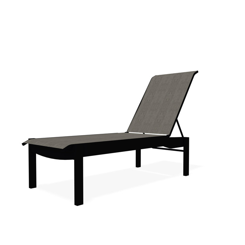 Chaise longue sans accoudoirs empilable en polymère avec accoudoirs Leeward, Noir, Fumée