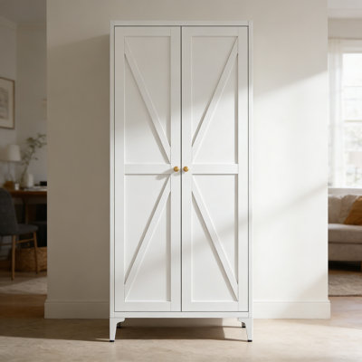 Armoire de rangement en métal avec 2 portes réglables pour garde-manger en métal