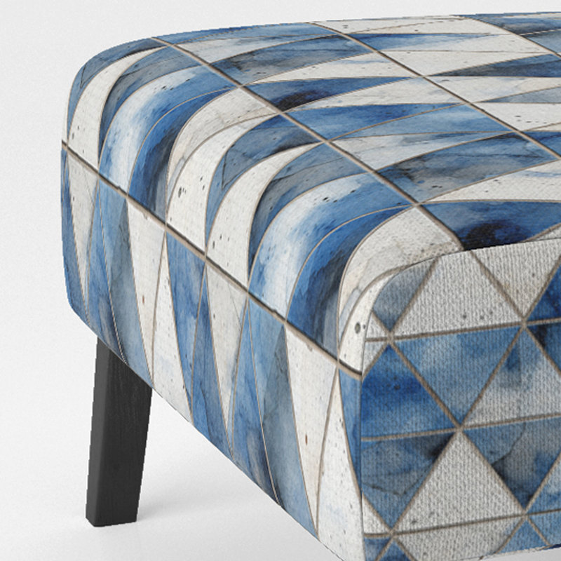 Rustic Cobalt Triangle Symphony - Fauteuil de chambre rembourré moderne, fauteuil d'appoint géométrique moderne