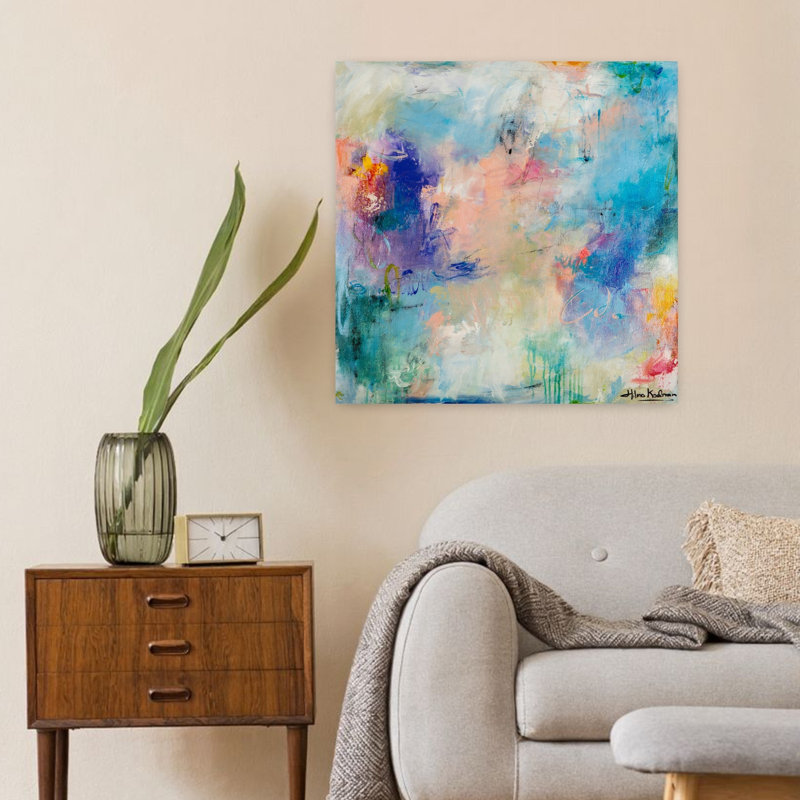 Morning Reflections, art abstrait contemporain, H 24 po x l 24 po