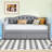 Twin Xl Daybed With Gray Linen Cover, Led Belt, 2 Drawers, And Wood Frame For A Reliable Bed Upholstery, All Bedroom Styles-53097924