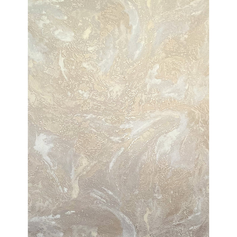 Crownsville 10.05m x 53cm Textured Glitter Wallpaper Roll, Beige
