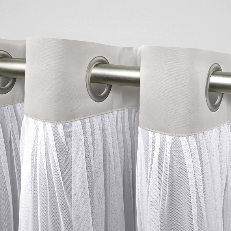 Catarina Linen Tailored 52'' W Window Valance, Gray