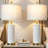 26” Modern Ceramic Table Lamps with 3-Way Touch Control, USB & Type-C Ports