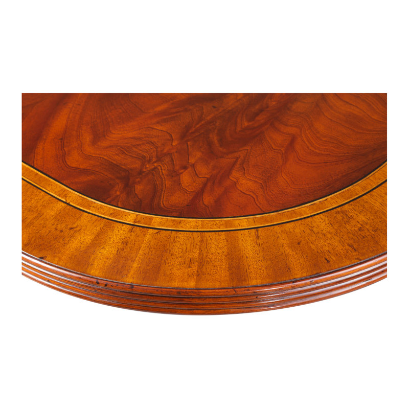 Reeded Extendable Oval Solid Wood Dining Table, Mahogany