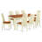 9 Piece Dining Room Table Set Includes a Rectangle Kitchen Table with Butterfly Leaf and 8 Dining Chairs, Buttermilk & Cherry-380509896