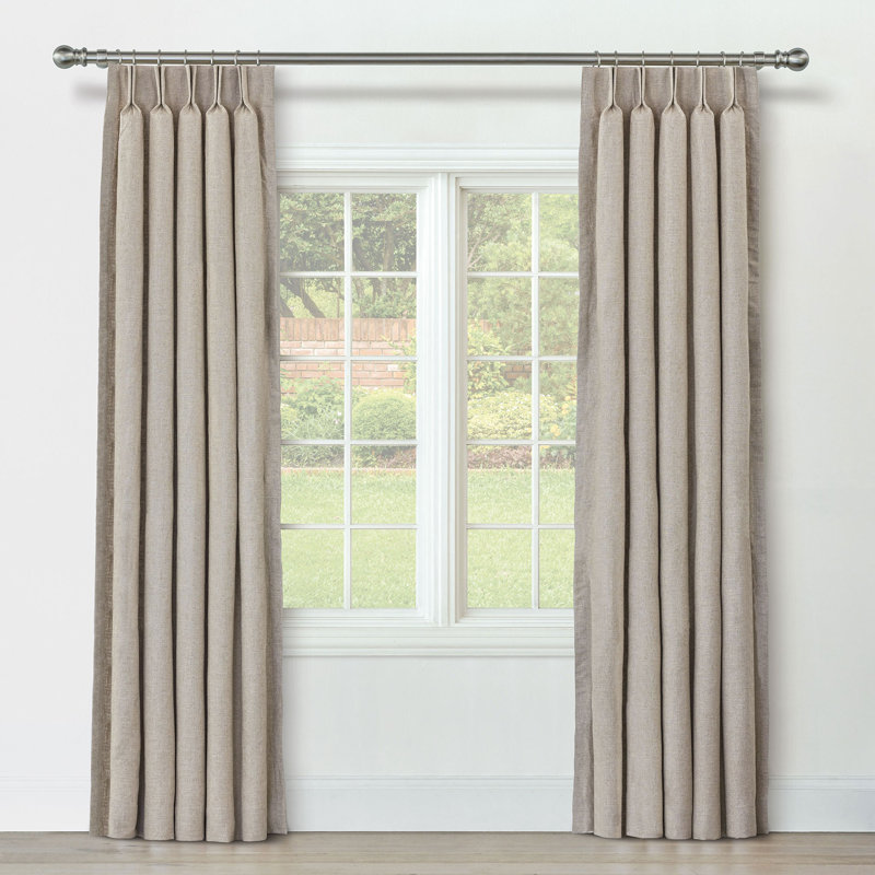 Brisa Linen Blend Room Darkening Curtain, Natural, 20" W x 84" L