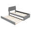 Lit plateforme tapissier simple avec lit gigogne Teddy-1447665508