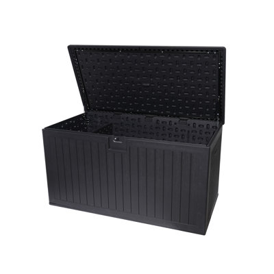 230 Gallon Resin Outdoor Deck Box Waterproof, Extra Large Patio Storage Box With Lockable Storage Containers For Patio Furniture Cushions, Pool Accessories, Garden Tools