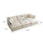 Canapé modulaire en bois massif avec 3 repose-pieds et siège modulaire confortable
