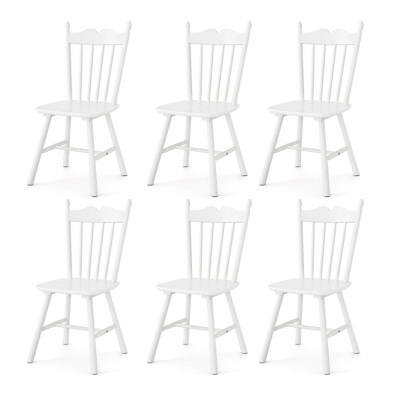 Daisy Solid Wood Side Chairs(Set Of 6), White