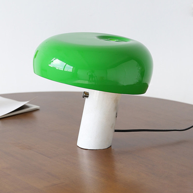 1-Lights Marble Stone Table Lamp, Green, 10.24" H x 11.02" W x 11.02" D