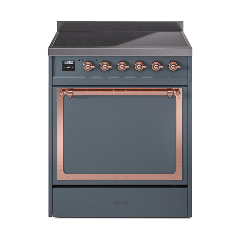 ILVE Nostalgie II Noblesse 30 in Induction Range, Blue Gray/Copper