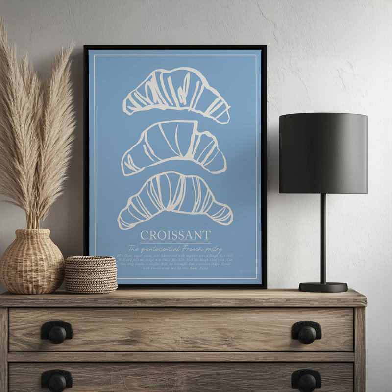 «Breakfast Doodles VI Blue» par Jenaya Jackson, reproduction d'art, L 36 x H 48, Noir, Toile avec cadre