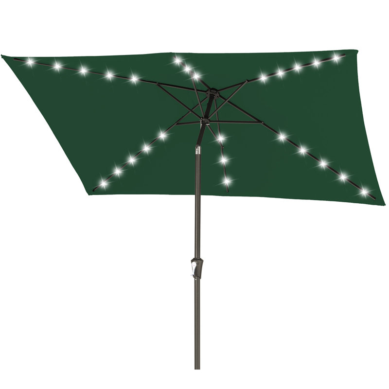 Parasol lumineux de marché rectangulaire d'extérieur 6,5 x 10 pi, Vert foncé