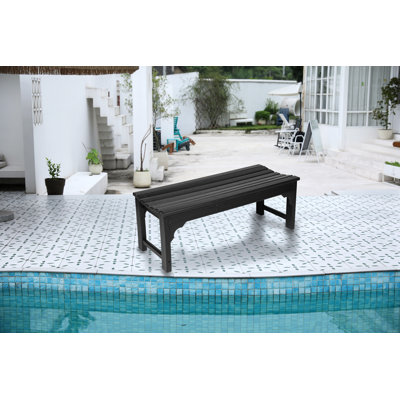 Backless HDPE Adirondack Bench With Wood Texture