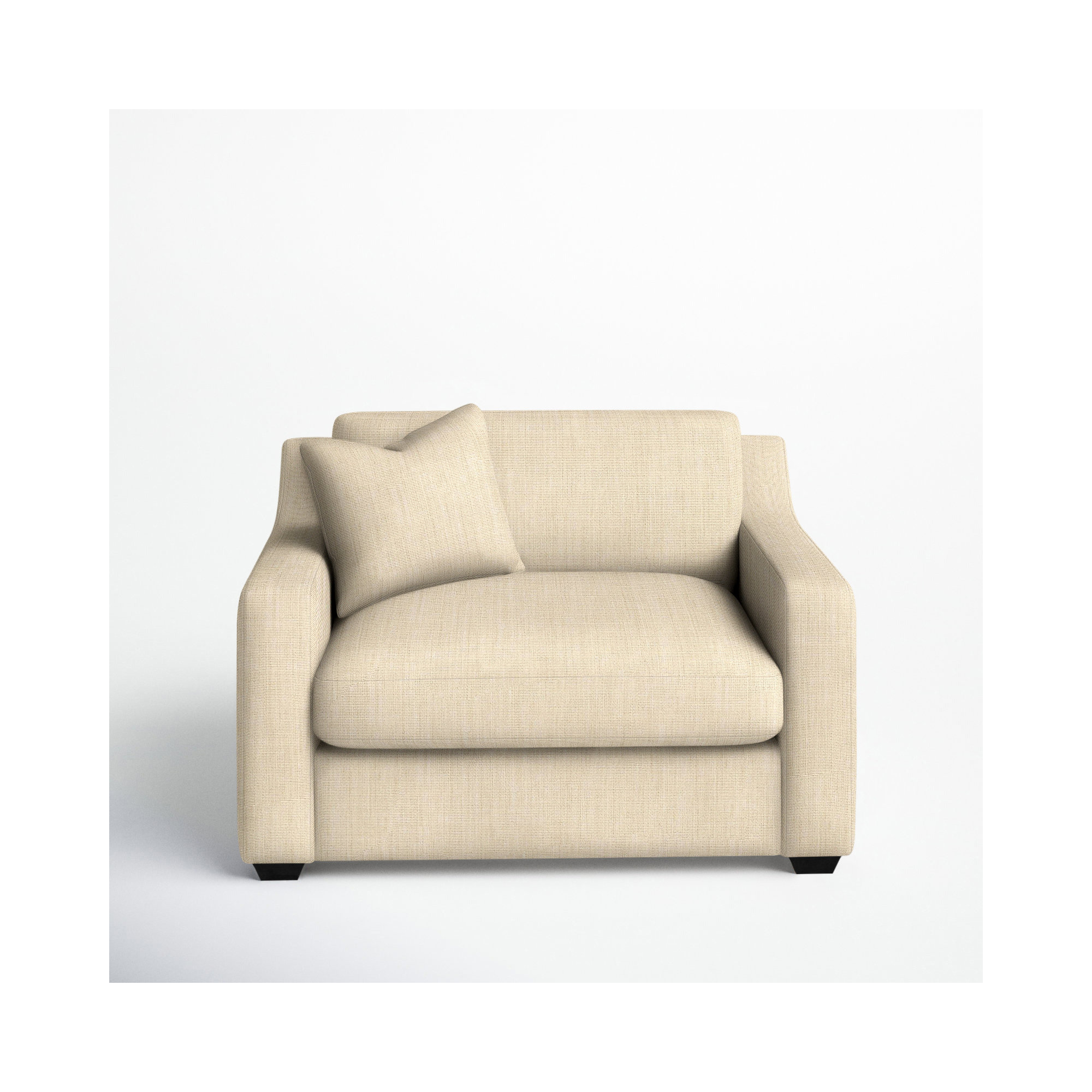 Rhodes Upholstered Chair And A Half, Canvas Flax Sunbrella® Canvas