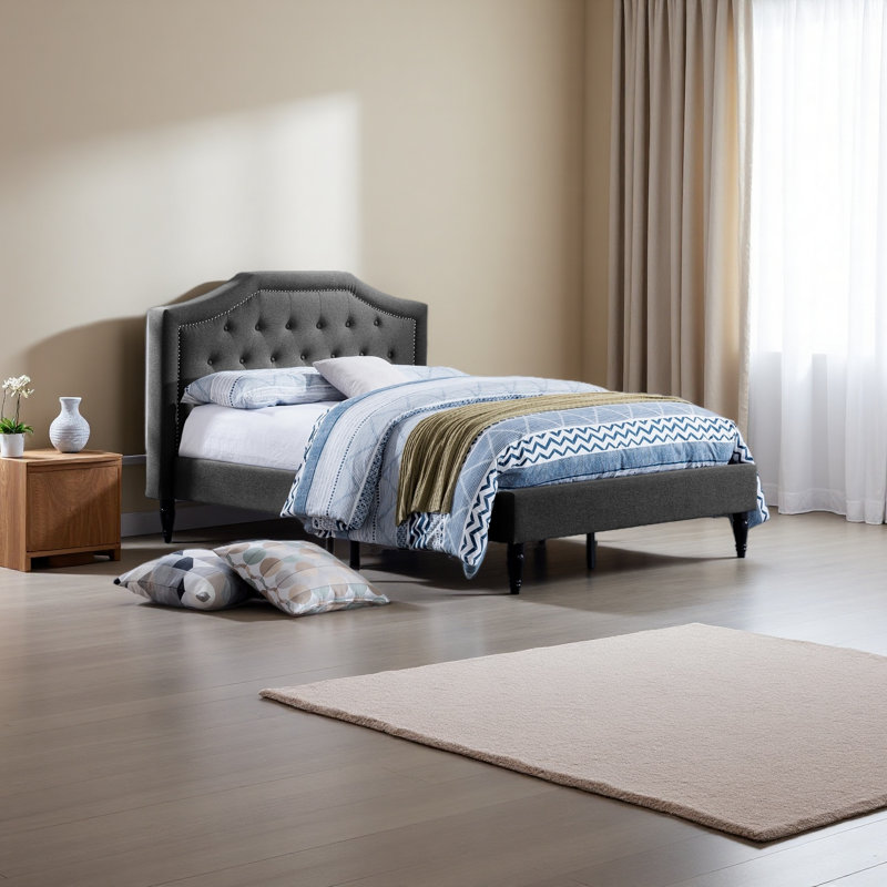 Grand lit double, Gris anthracite