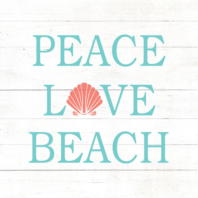 Peace Love Beach - Wrapped Canvas Print, 30cm H x 30cm W x 3.8cm D