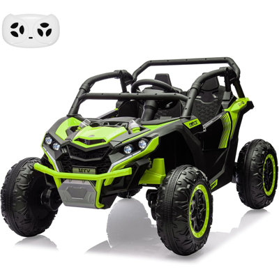 24V Kids Ride on UTV with Remote Control 2 Seater Electric Off-Road Ride on Car Toy for Toddlers 4WD Electric Truck with 4 Shock Absorbers, LED Lights, Music for Boys and Girls Ages 3+